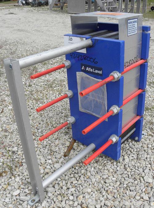 Used Alfa Laval Thermal Plate Exchanger, 255.8 Square Feet, Model M10-BFG. (99) Approximately 14-1/2’’ wide x 34-1/2’’ tall x 0.50 mm thick commercially pure titanium plates. Designed 150 psi at –20 ...