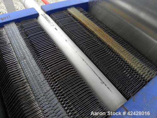 Used Alfa Laval Thermal Plate Exchanger, 296.98 square feet, model M10-BFG. (117) Approximately 14-1/2’’ wide x 34-1/2’’ tall x 0.50 mm thick 316 stainless steel plates. Designed 150 psi at –20 to 22...