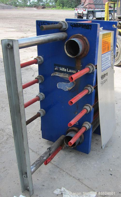 Used Alfa Laval Thermal Plate Exchanger, 295.1 square feet, model M10-BWFDR. (59) Cassettes (118 total plates), approximately 14-1/2” wide x 34” tall x 0.60 mm thick 316 stainless steel plates. Desig...