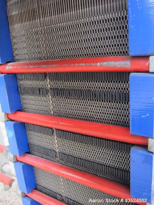 Used Alfa Laval Thermal Plate Exchanger, 295.1 square feet, model M10-BWFDR. (59) Cassettes (118 total plates), approximately 14-1/2” wide x 34” tall x 0.60 mm thick 316 stainless steel plates. Desig...