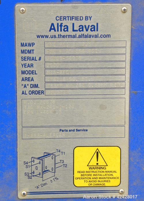 Used Alfa Laval Thermal Plate Exchanger, 1741.8 square feet, Model M15-BFG