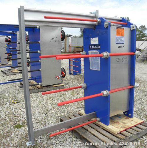 Used Alfa Laval Thermal Plate Exchanger, 887.6 square feet, model M15-BFG. (133) Approximately 20-1/2’’ wide x 60’’ tall x 0.50 mm thick 316 stainless steel plates. Designed 150 psi at –20 to 225 deg...