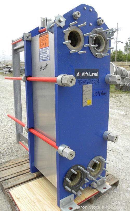 Used Alfa Laval Thermal Plate Exchanger, 887.6 square feet, model M15-BFG. (133) Approximately 20-1/2’’ wide x 60’’ tall x 0.50 mm thick 316 stainless steel plates. Designed 150 psi at –20 to 225 deg...