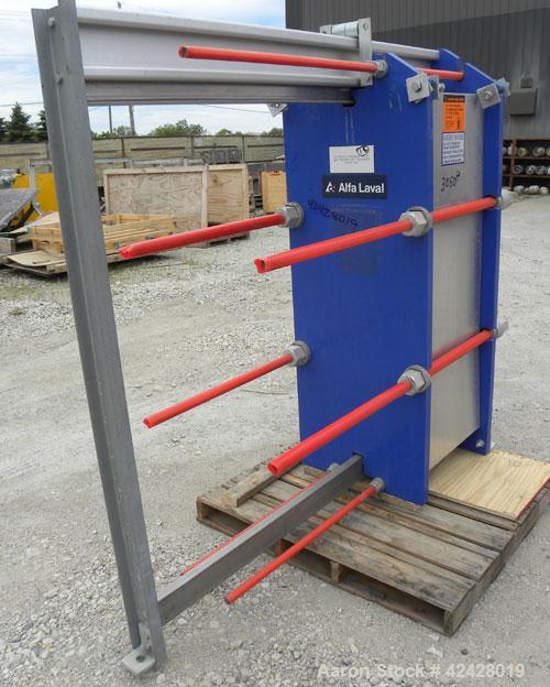 Used Alfa Laval Thermal Plate Exchanger, 887.6 square feet, model M15-BFG. (133) Approximately 20-1/2’’ wide x 60’’ tall x 0.50 mm thick 316 stainless steel plates. Designed 150 psi at –20 to 225 deg...