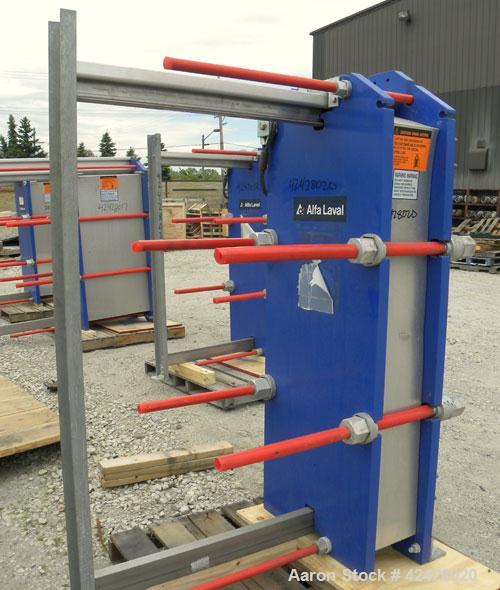 Used Alfa Laval Thermal Plate Exchanger, 387.1 square feet, model M15-BFG. (58) Approximately 20-1/2’’ wide x 60’’ tall x 0.50 mm thick 316 stainless steel plates. Designed 150 psi at –20 to 225 deg ...