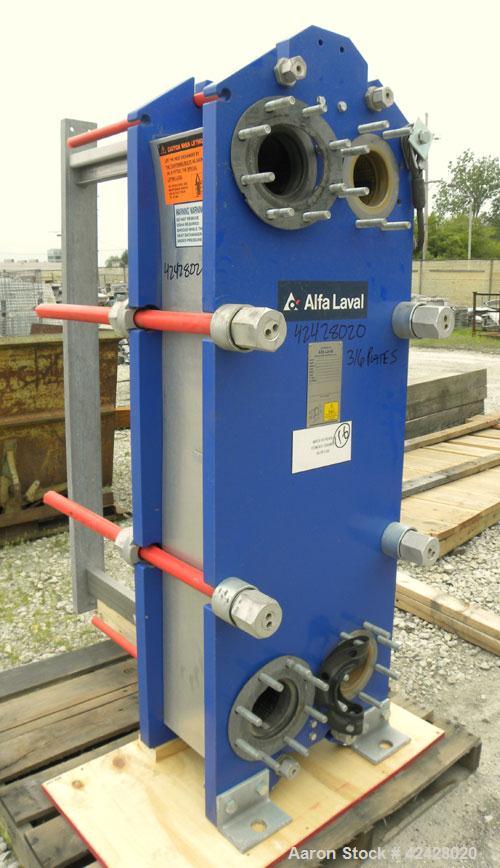 Used Alfa Laval Thermal Plate Exchanger, 387.1 square feet, model M15-BFG. (58) Approximately 20-1/2’’ wide x 60’’ tall x 0.50 mm thick 316 stainless steel plates. Designed 150 psi at –20 to 225 deg ...