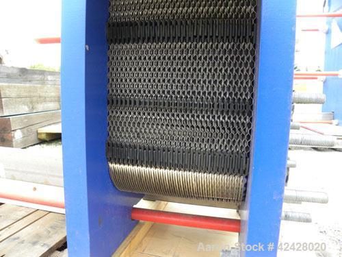 Used Alfa Laval Thermal Plate Exchanger, 387.1 square feet, model M15-BFG. (58) Approximately 20-1/2’’ wide x 60’’ tall x 0.50 mm thick 316 stainless steel plates. Designed 150 psi at –20 to 225 deg ...