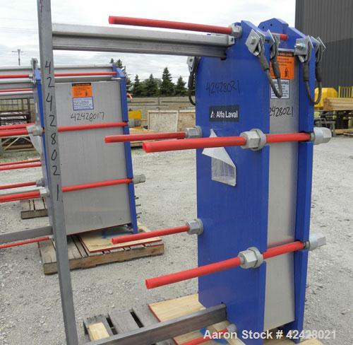 Used Alfa Laval Thermal Plate Exchanger, 387.1 square feet, model M15-BFG. (58) Approximately 20-1/2’’ wide x 60’’ tall x 0.50 mm thick 316 stainless steel plates. Designed 150 psi at –20 to 225 deg ...