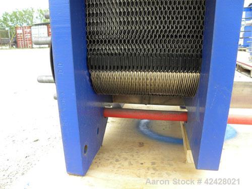 Used Alfa Laval Thermal Plate Exchanger, 387.1 square feet, model M15-BFG. (58) Approximately 20-1/2’’ wide x 60’’ tall x 0.50 mm thick 316 stainless steel plates. Designed 150 psi at –20 to 225 deg ...