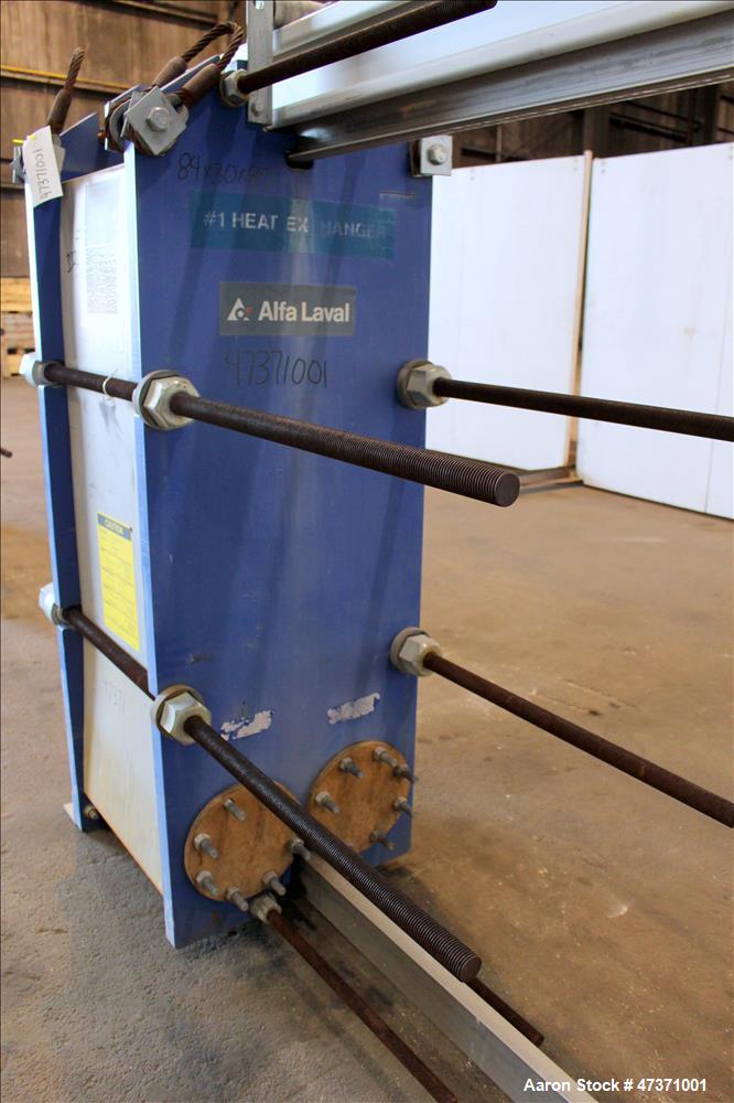 Used Alfa Laval Thermal Plate Exchanger, 1200.82 Square Feet, Model M15-BFG.