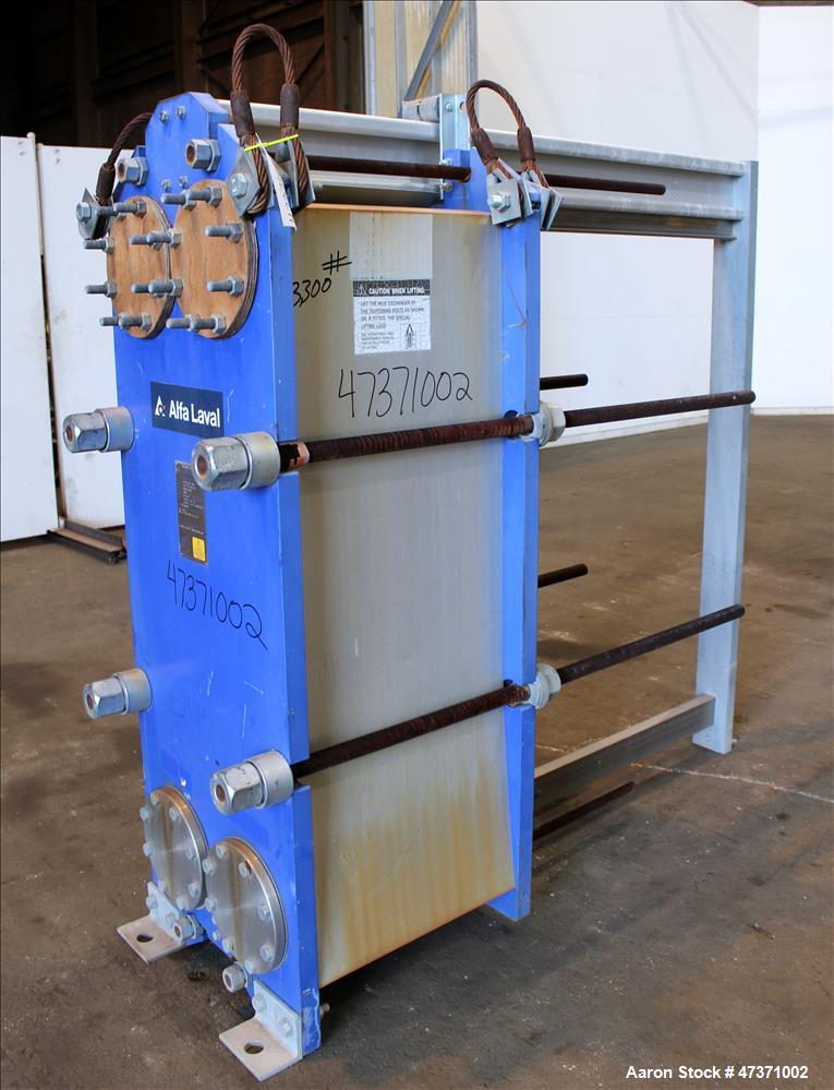 Used Alfa Laval Thermal Plate Exchanger, 1200.82 Square Feet, Model M15-BFG.