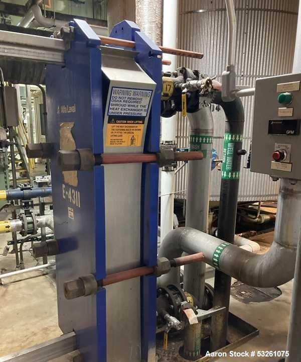 Used Alfa Laval M15-BFG Stainless Steel Plate and Frame Heat Exchange. 513.59 Sq. Ft. Surface Area. E-4311. (77) 0.50MM stainless steel plates.