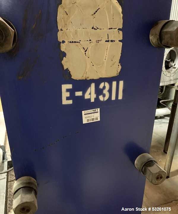 Used Alfa Laval M15-BFG Stainless Steel Plate and Frame Heat Exchange. 513.59 Sq. Ft. Surface Area. E-4311. (77) 0.50MM stainless steel plates.