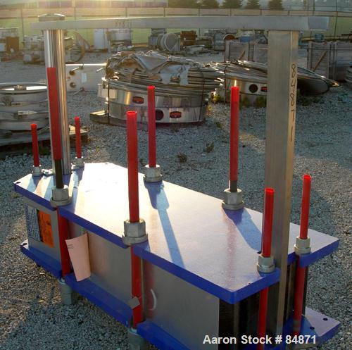 Unused-UNUSED: Alfa Laval gasketed plate heat exchanger, model M15-BFG, 727.4 sq ft, 316 stainless steel. Max flow rate 2000 gallons per minute. 109 approx 24" wide plates, rated 150 psi at 200 deg F...