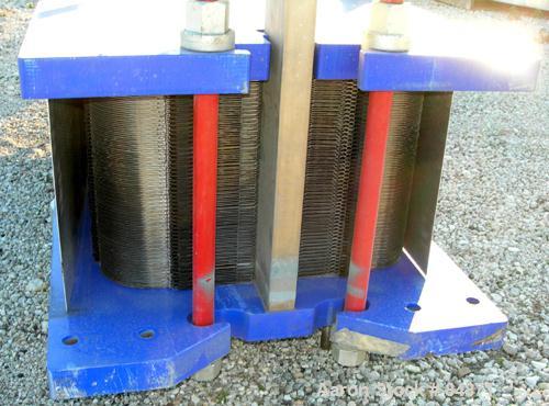 Unused-UNUSED: Alfa Laval gasketed plate heat exchanger, model M15-BFG, 727.4 sq ft, 316 stainless steel. Max flow rate 2000 gallons per minute. 109 approx 24" wide plates, rated 150 psi at 200 deg F...