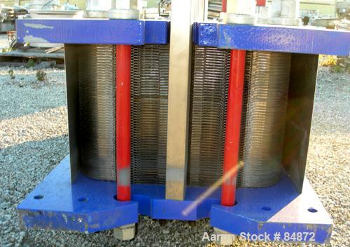 Unused-UNUSED: Alfa Laval gasketed plate heat exchanger, model M15-BFG, 727.4 sq ft, 316 stainless steel. Max flow rate 2000 gallons per minute. 109 approx 24" wide plates, rated 150 psi at 200 deg F...