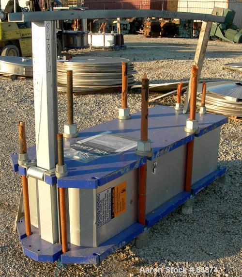 UNUSED- Alfa Laval Gasketed Plate Heat Exchanger, Model M15-MFG, 580.39 square feet, 316 stainless steel. Max flow rate 2000 gallons per minute. 89 approximately 24" wide plates, rated 150 psi at 210...