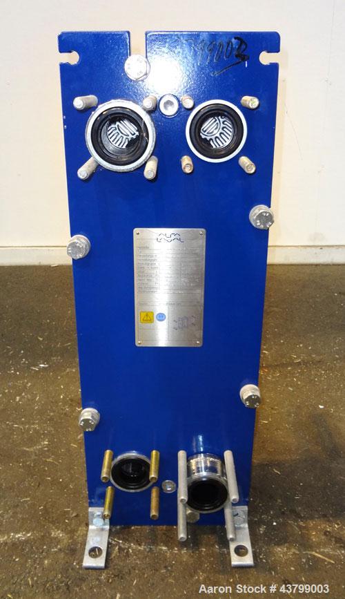 Unused- Alfa Laval Plate Exchanger, 61.35 Square Feet (5.7 Square Meters), Model M6-FG. (40) 316 Stainless steel plates. Designed 10 bar (145 psi) at 60 degrees C (140 F). (2) Inlets, (2) outlets. Mo...