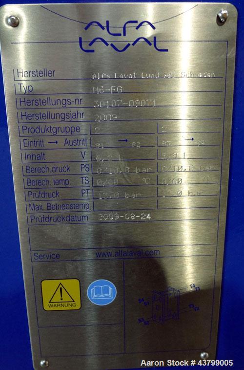 Unused- Alfa Laval Plate Exchanger, 61.35 Square Feet (5.7 Square Meters), Model M6-FG