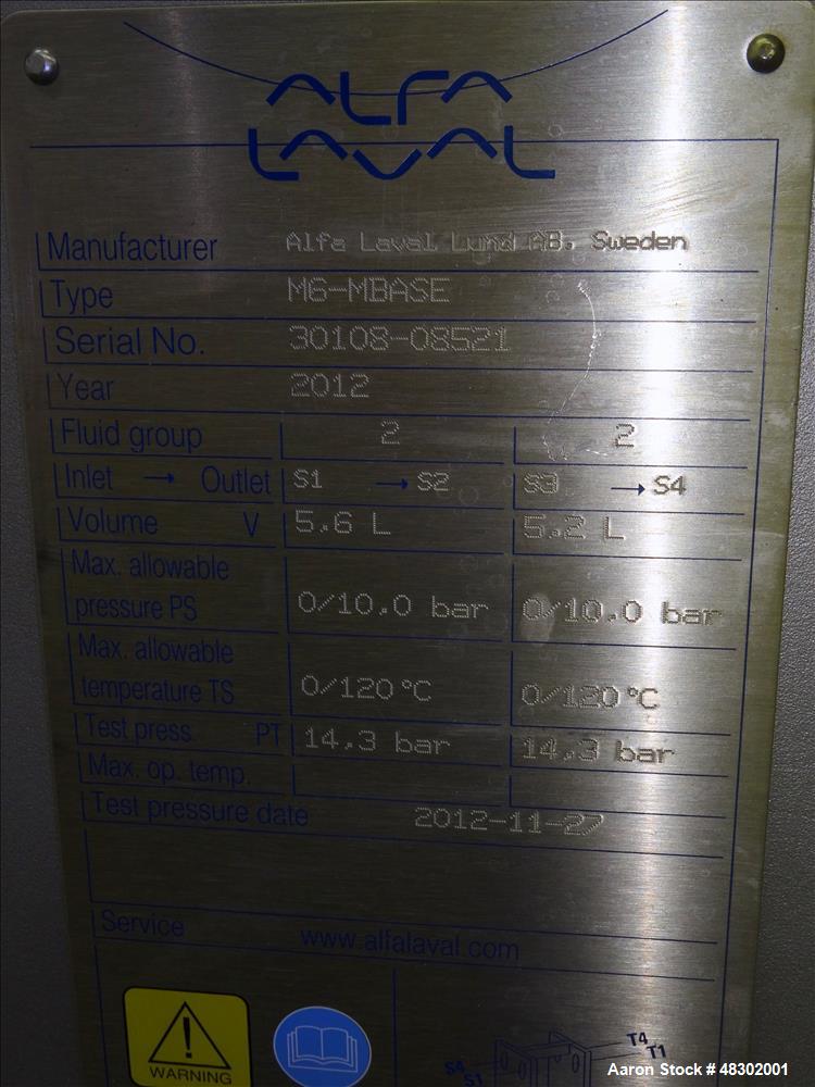 Unused- Alfa Laval Baseline Plate Heat Exchanger, Approximate 36.59 Square Feet