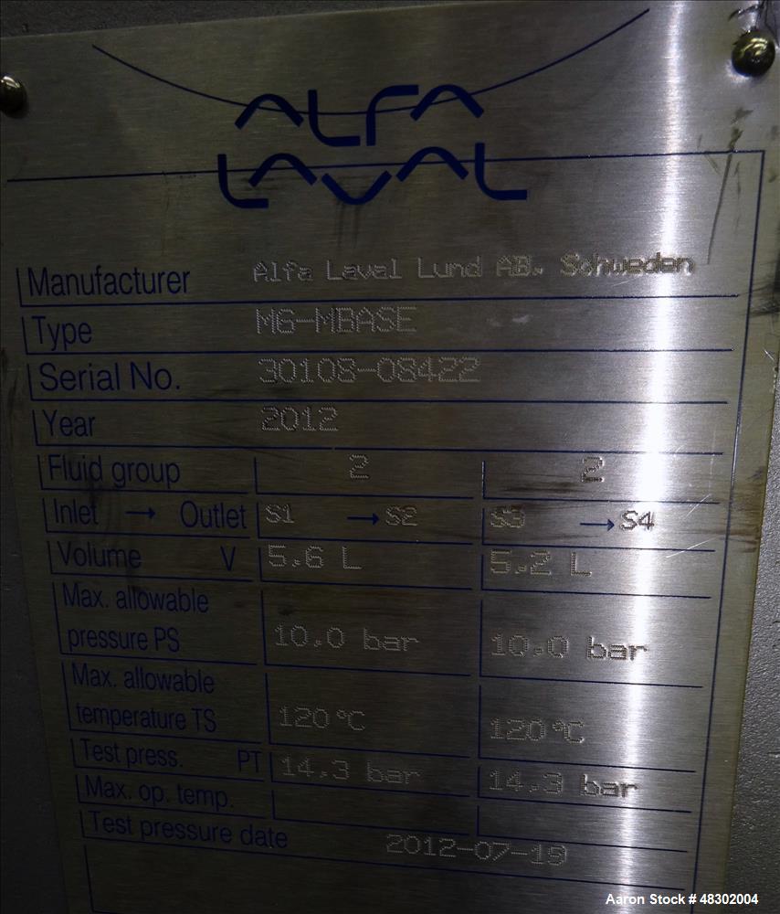 Unused- Alfa Laval Baseline Plate Heat Exchanger, Approximate 36.59 Square Feet