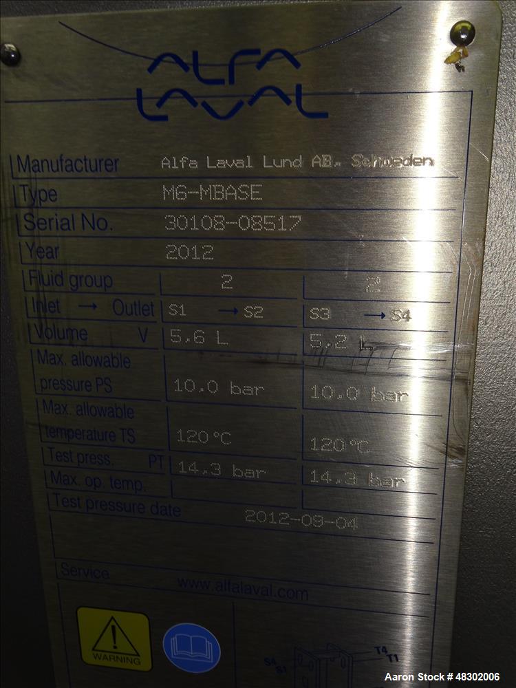 Unused- Alfa Laval Baseline Plate Heat Exchanger, Approximate 36.59 Square Feet