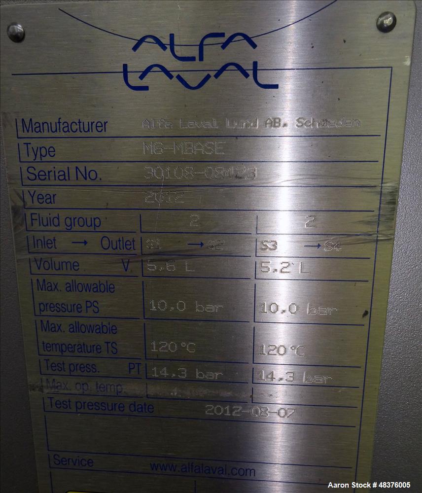 Unused- Alfa Laval Baseline Plate Exchanger, Approximate 36.59 Square Feet (3.40