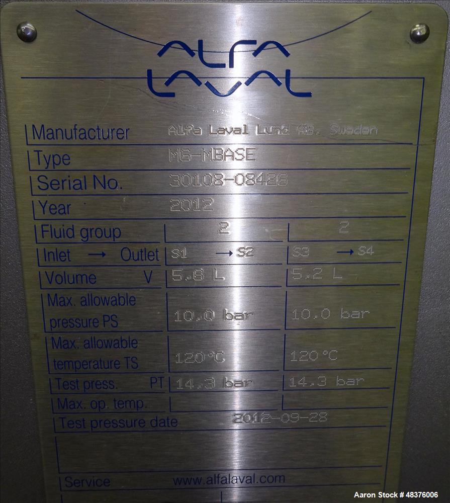 Unused- Alfa Laval Baseline Plate Exchanger, Approximate 36.59 Square Feet (3.40