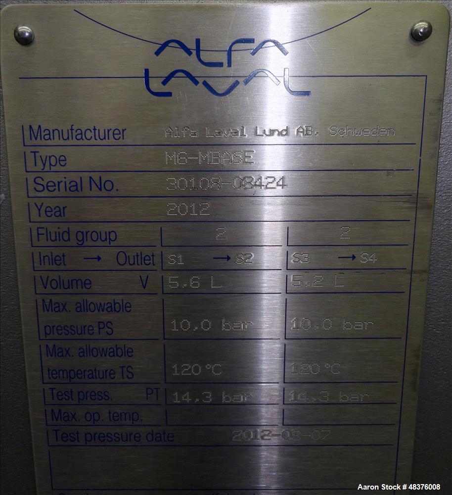 Unused- Alfa Laval Baseline Plate Exchanger, Approximate 36.59 Square Feet (3.40