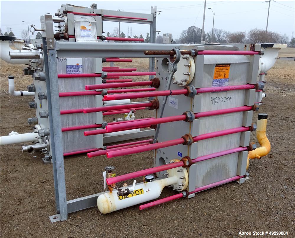 Used Alfa-Laval Plate Exchanger, 990 Square Feet, Model M15-BWFD.