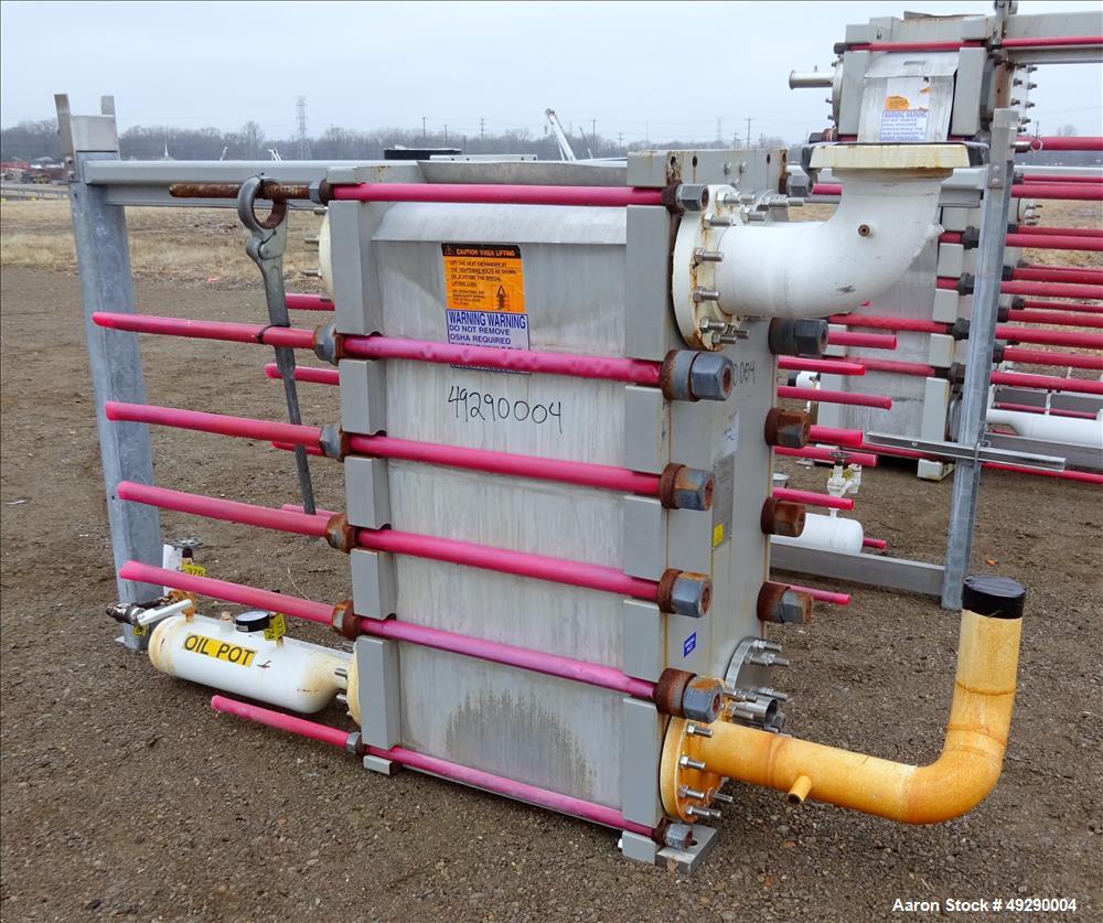 Used Alfa-Laval Plate Exchanger, 990 Square Feet, Model M15-BWFD.