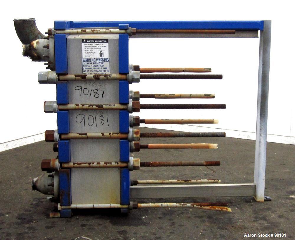 Used Stainless Steel Alfa Laval Plate Heat Exchanger, Model MK15-BWFD, 594.2 sqare feet