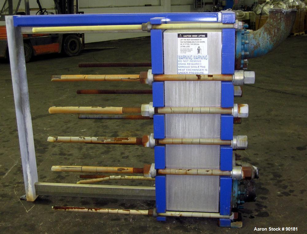Used Stainless Steel Alfa Laval Plate Heat Exchanger, Model MK15-BWFD, 594.2 sqare feet