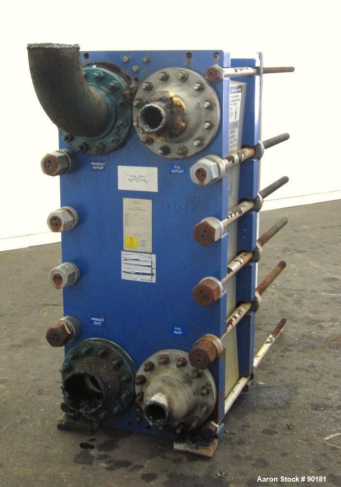 Used Stainless Steel Alfa Laval Plate Heat Exchanger, Model MK15-BWFD, 594.2 sqare feet