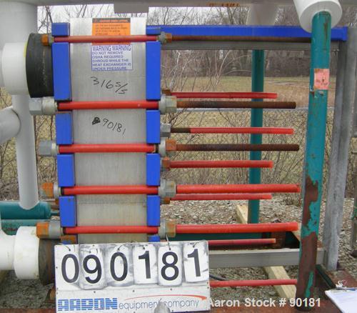 Used Stainless Steel Alfa Laval Plate Heat Exchanger, Model MK15-BWFD, 594.2 sqare feet
