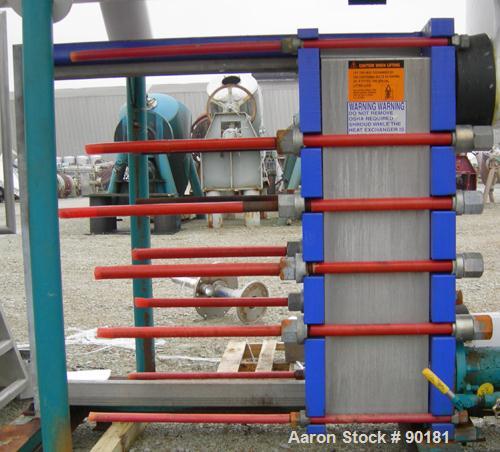 Used Stainless Steel Alfa Laval Plate Heat Exchanger, Model MK15-BWFD, 594.2 sqare feet