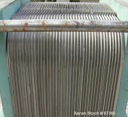 USED: Alfa Laval plate heat exchanger, model P31-LS. Approximately 268 square feet, 316 stainless steel. (78) Approximate 16" wide x 44" long plates rated 6 kg/cm2 (85 psi). 3" inlet/outlet. Expandab...