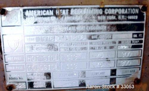 Used- American Heat Reclaim Plate Heat Exchanger