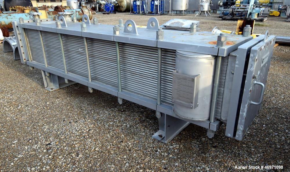 Used Barriquand Echangeurs Platular Welded Plate Heat Exchanger, 862.81 Square Feet, Model DIXASP 13+12-12X2X3500X520, 316L Stainless Steel, Horizontal. Channel A & B each rated 150 psi at -20 to 300...