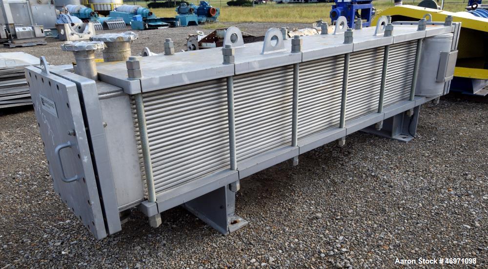Used Barriquand Echangeurs Platular Welded Plate Heat Exchanger, 862.81 Square Feet, Model DIXASP 13+12-12X2X3500X520, 316L Stainless Steel, Horizontal. Channel A & B each rated 150 psi at -20 to 300...