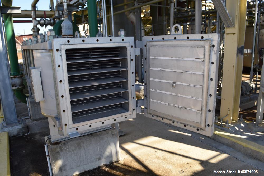 Used Barriquand Echangeurs Platular Welded Plate Heat Exchanger, 862.81 Square Feet, Model DIXASP 13+12-12X2X3500X520, 316L Stainless Steel, Horizontal. Channel A & B each rated 150 psi at -20 to 300...