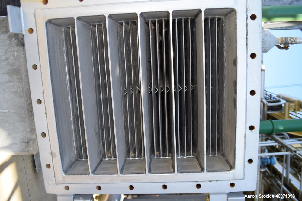 Used Barriquand Echangeurs Platular Welded Plate Heat Exchanger, 862.81 Square Feet, Model DIXASP 13+12-12X2X3500X520, 316L Stainless Steel, Horizontal. Channel A & B each rated 150 psi at -20 to 300...