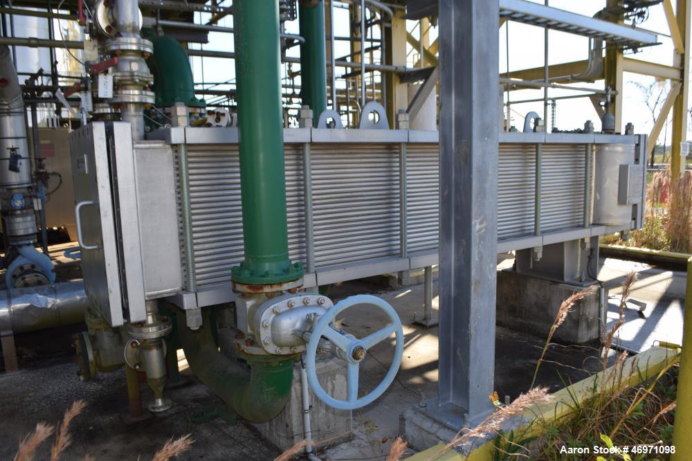 Used Barriquand Echangeurs Platular Welded Plate Heat Exchanger, 862.81 Square Feet, Model DIXASP 13+12-12X2X3500X520, 316L Stainless Steel, Horizontal. Channel A & B each rated 150 psi at -20 to 300...