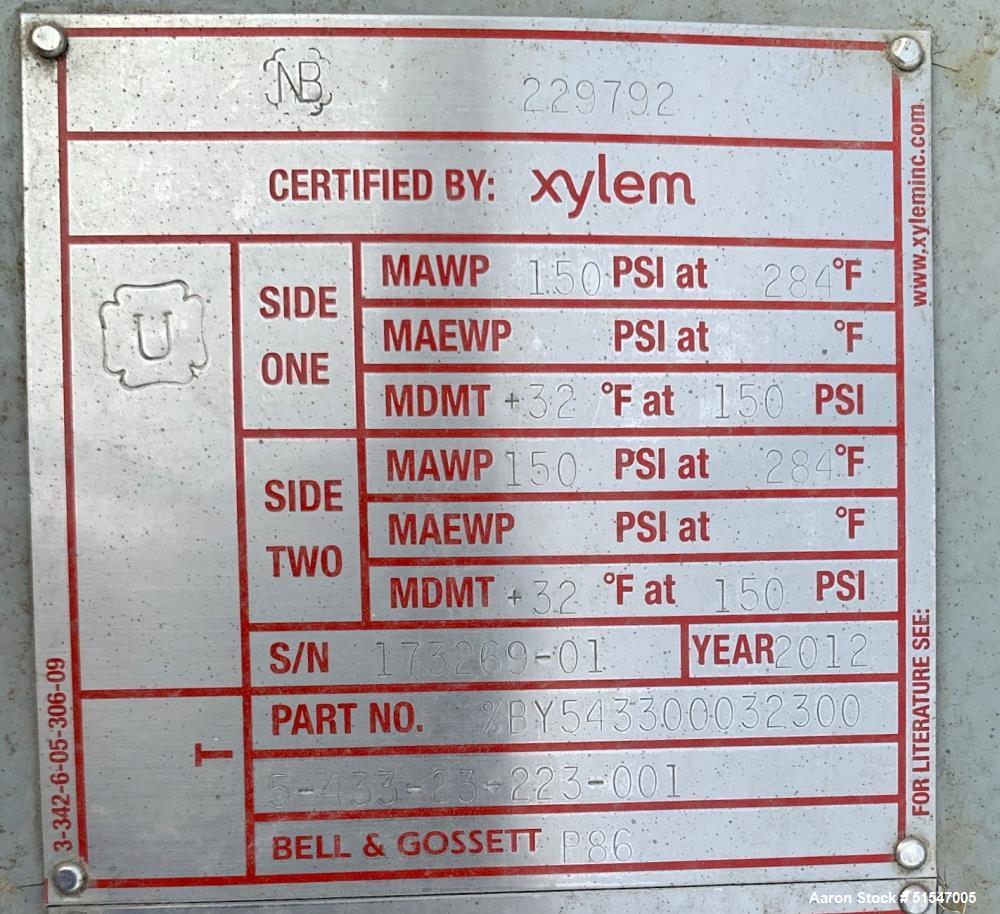Unused- Bell & Gossett Gasketed Plate Heat Exchanger, Model P86