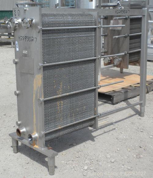 Used Cherry Burrell Thermaflex Plate Heat Exchanger, model 217SBL, 316 stainless steel. Approximately 247 square feet, 20.8 gallons. (130) approximatly 10" wide x 36" long plates. 3’’ tri-clamp inlet...