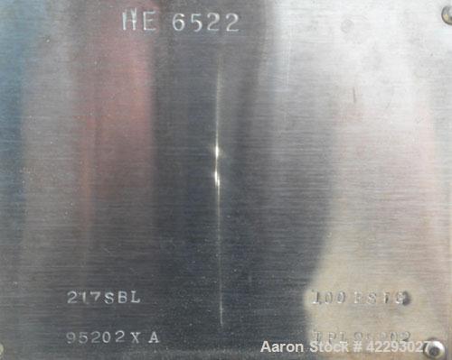 Used Cherry Burrell Thermaflex Plate Heat Exchanger, model 217SBL, 316 stainless steel. Approximately 247 square feet, 20.8 gallons. (130) approximatly 10" wide x 36" long plates. 3’’ tri-clamp inlet...