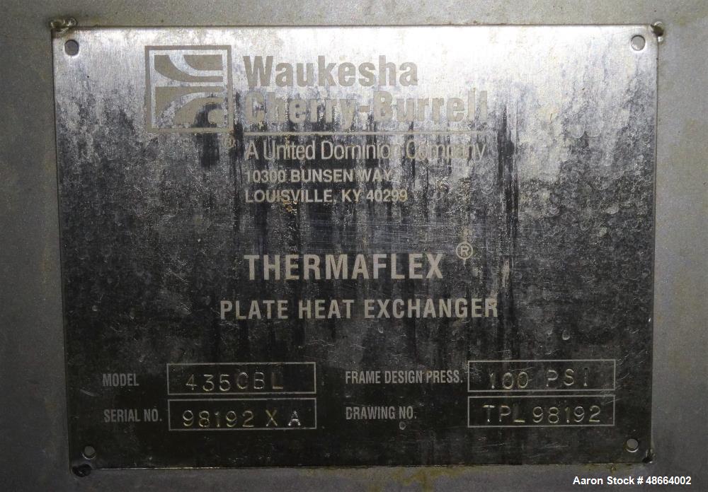 Used Cherry Burrell Thermaflex Plate Heat Exchanger, Model 435CBL