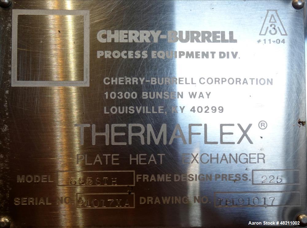 Used- Cherry Burrell Thermaflex Plate Heat Exchanger, Model 655 STH