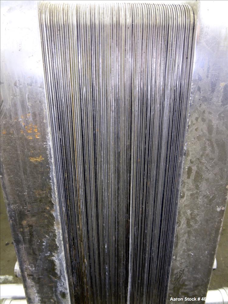 Used De Laval APV Paraflow Plate Heat Exchanger, Type HX, Approxmiate 150 square feet. (70) 9" wide x 36" long 316 Stainless steel plates. (8) 2" Diameter inlets/outlets. No pressure or temperature r...