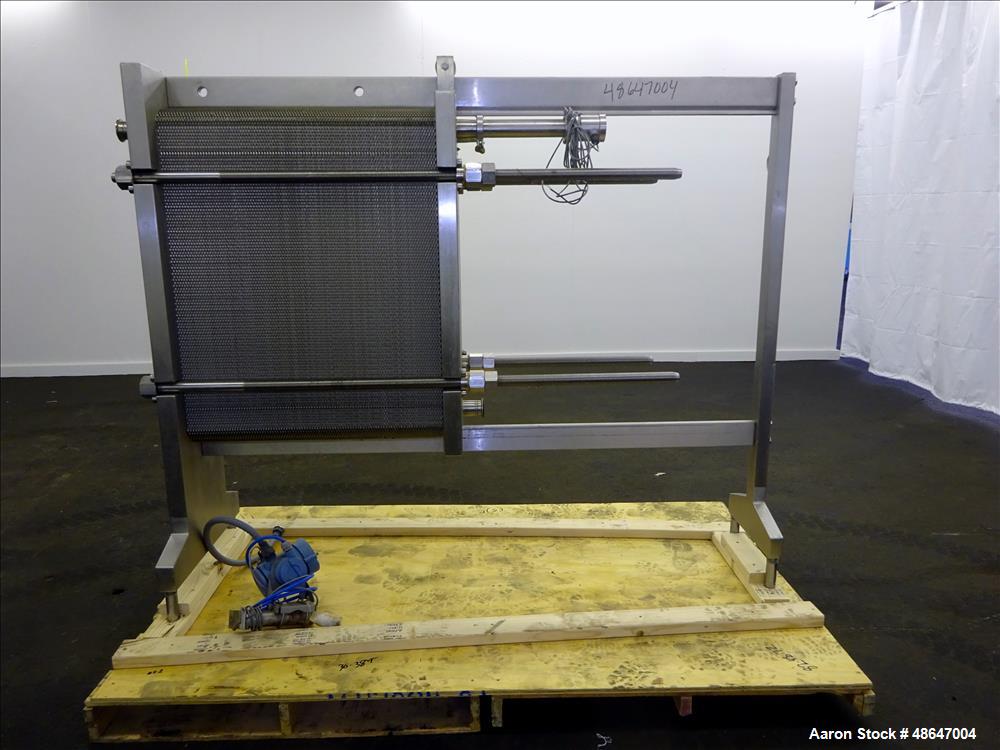 Used Fischer Plate Heat Exchanger, Model E-18 DFP, 316 Stainless Steel.